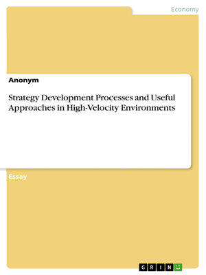 cover image of Strategy Development Processes and Useful Approaches in High-Velocity Environments